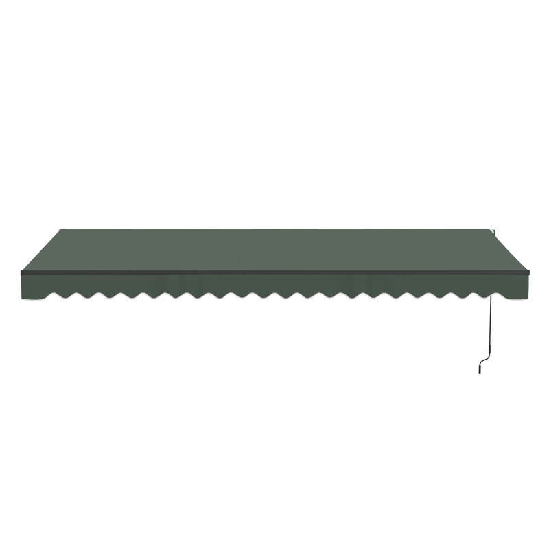 Auvent de patio motorisé rétractable - cadre noir, l 20 pi x P 10 pi, Couleur unie, Vert forêt