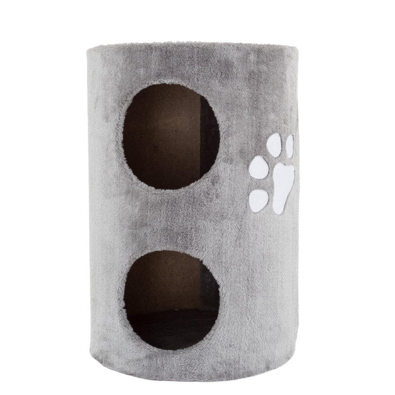 PETMAKER 2-Story Cat Condo and Scratching Pad, Gray