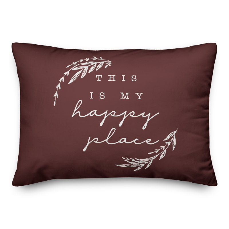 Outdoor Reversible Throw Pillow, H 18 po x l 25 po, Marron