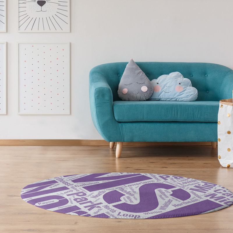 Chenille Indoor Rug, Round 5'