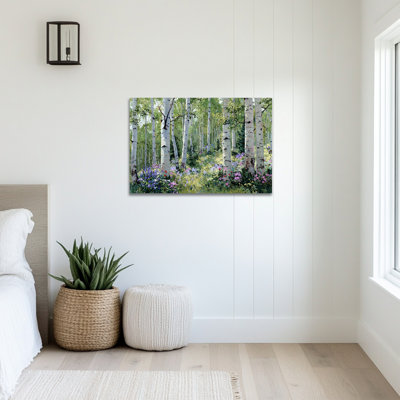 Bouleau, reproduction d'art sur toile - Nature, décoration murale pour salon, tremble, forêt, images pour mur de chambre à coucher, peinture de paysage sur toile de pin, 18 x 24 pouces
