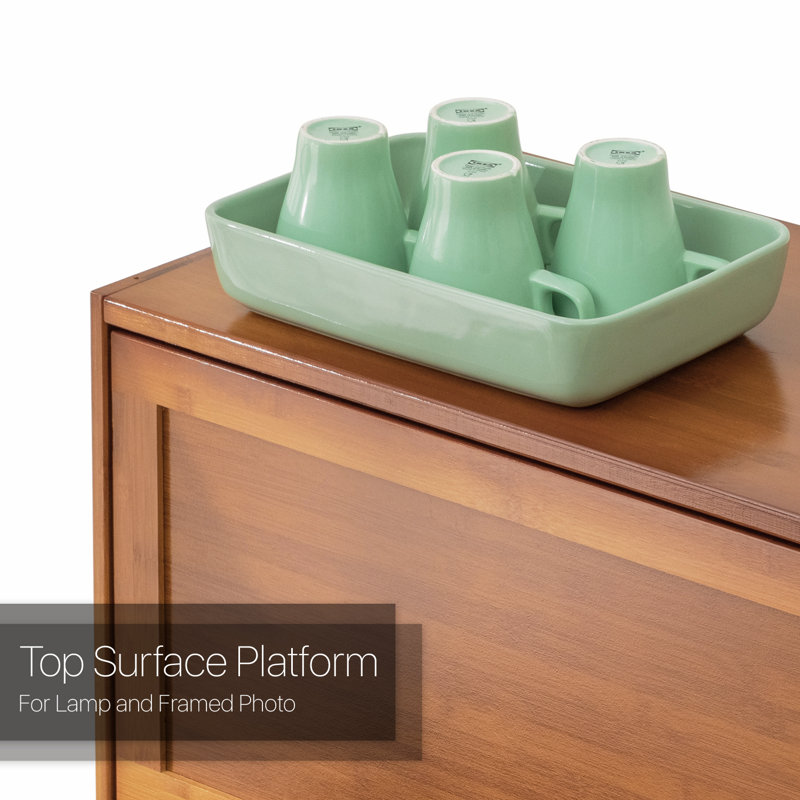 Brown Bamboo 10-Tier Shoe Cabinet with Pull-Down Doors