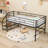 Twin Mid Loft Bed With Integrated Storage Stairs And Guardrails-1351701773