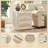 Rattan Night Stand with Drawers, 23" Large 3 Drawer Boho Nightstand, Bedside Table Storage Cabinet, Bed Side End Tables Dresser for Bedroom, Living Room, Hallway, Closet-129674769
