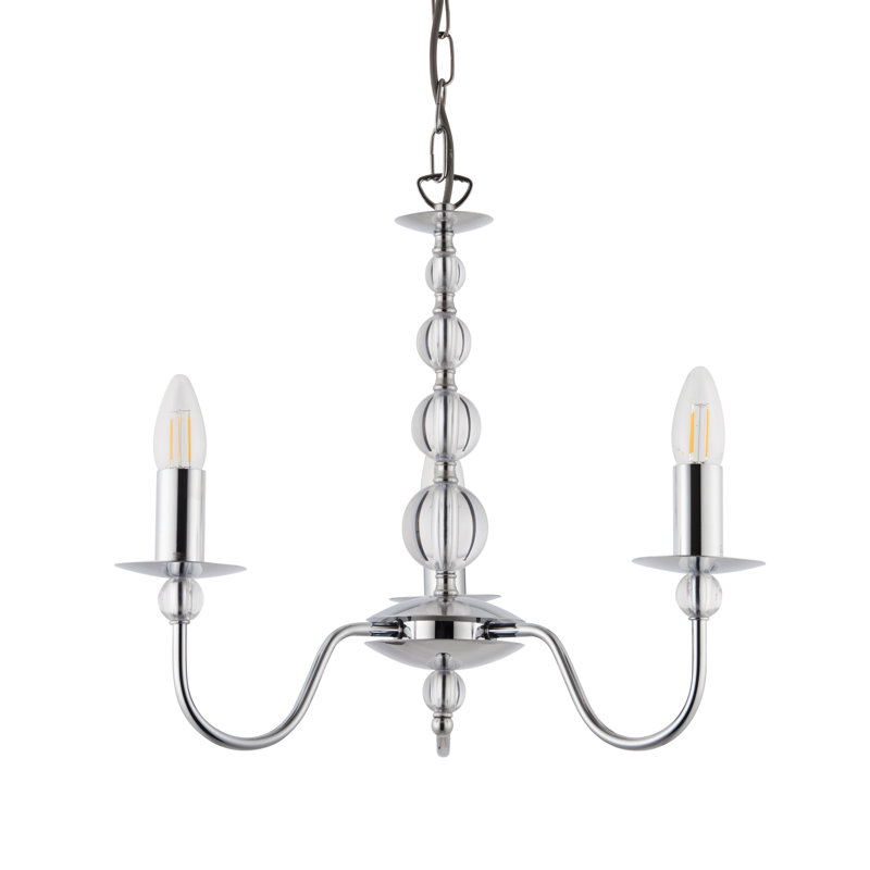 Norfolk 3 - Light Candle Style Chandelier, Polished Chrome