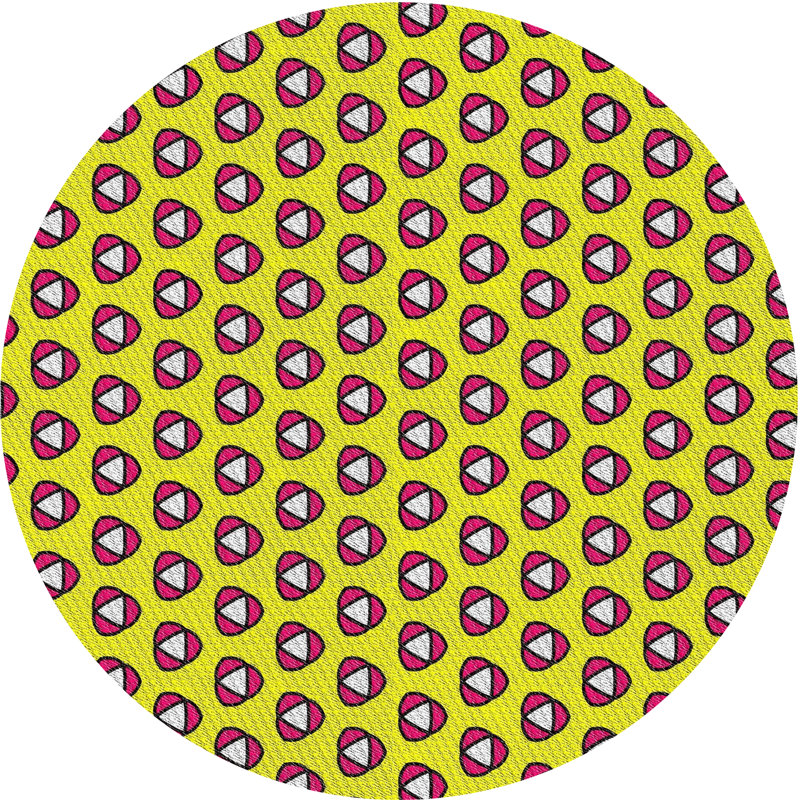 Tapis jaune Power Loom, Rond 7 pi