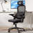 Ergonomic Mesh Office Chair with Adjustable Lumbar Support and Padded Armrests, for 5'3" to 6'6"