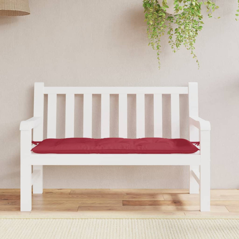 Coussin de siège d'extérieur, 47,2 po x 19,7 po, Vin rouge