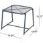 Table d'appoint H 16,42 po, fer moderne bleu marine, avec rebords arrondis, l 19,23 po x P 17,59 po, cadre H 16,42 po requis