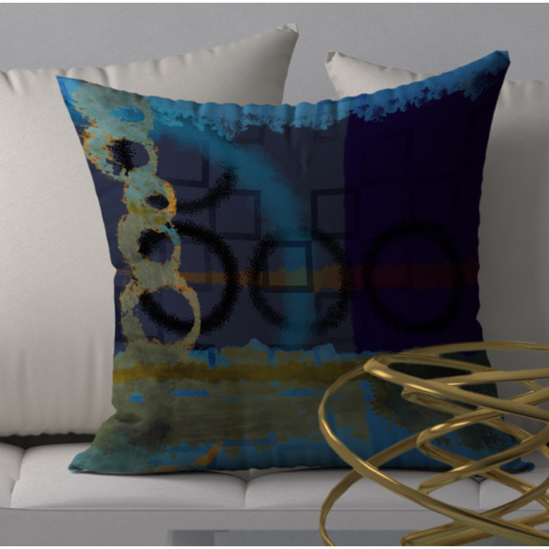 Abstract Reversible Throw Pillow, 24" x 24"