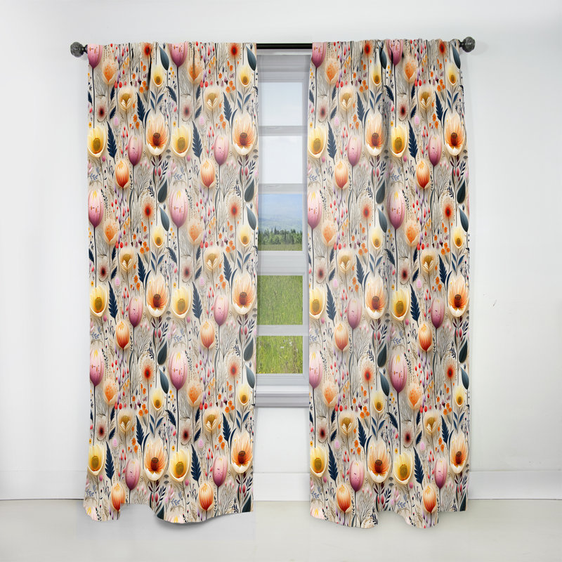 Motif botanique Wild Foliage - Rideau floral - Rideau floral obscurcissant - 1 panneau, L 52 po x L 120 po