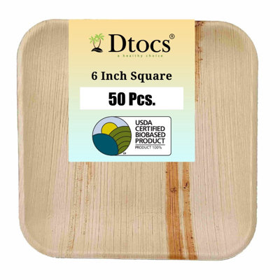 Assiette carrée 6 "Dtocs (paquet de 50)