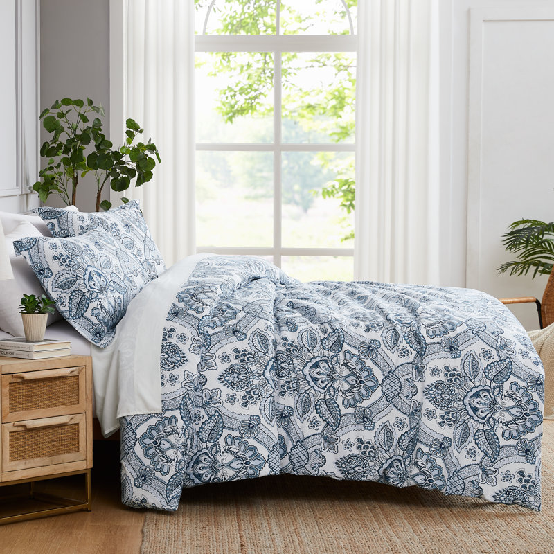 Enchantment Duvet Cover Set, Queen Duvet Cover + 2 Shams, Gray
