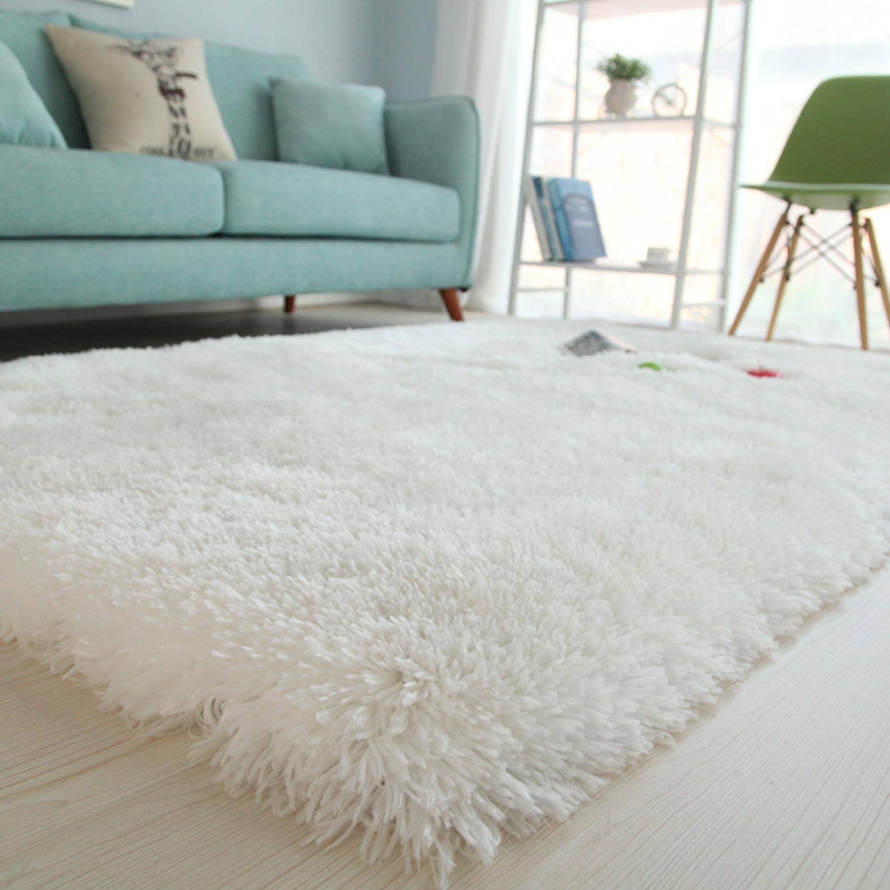 Everly Quinn Long Pile Hand Tufted Shag Area Rug in Snow White | Wayfair