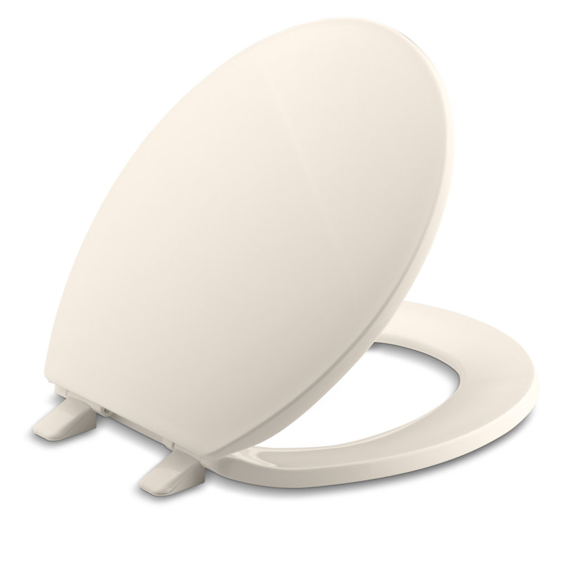 Brevia Toilet Seat with Quick-Release Hinges and Grip-Tight Bumpers, Innocent Blush, Round