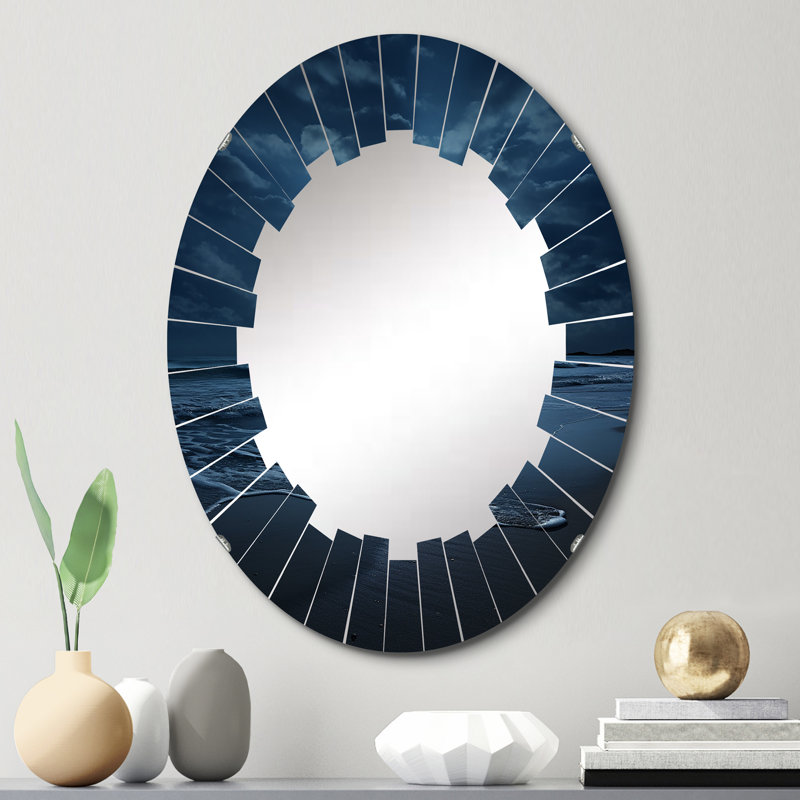 Eydrian - Miroir mural nautique et de plage ovale, 30 po x 20 po