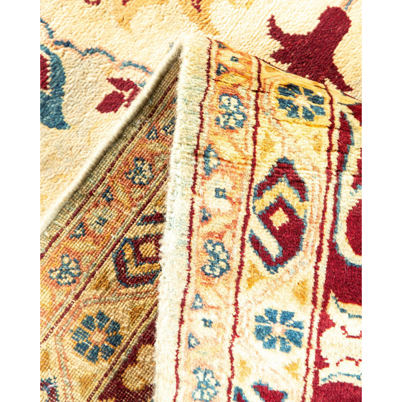 Tapis unique rouille noué à la main Janeesha Mogul 8 pi 1 po x 9 pi 10 po