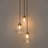3-Light Cluster Gold Teardrop Glass Pendant