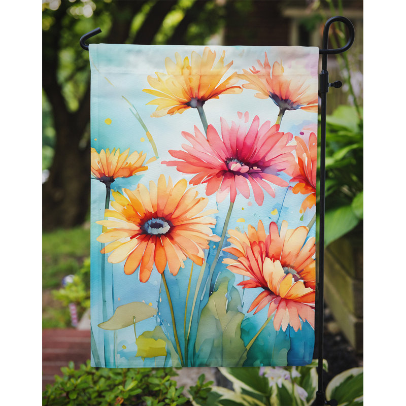 Gerbera dans un drapeau de jardin à l'aquarelle