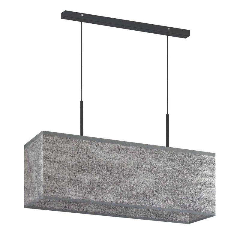 Gener 2 - Light Square/Rectangle Pendant, Rustic Grey, Black