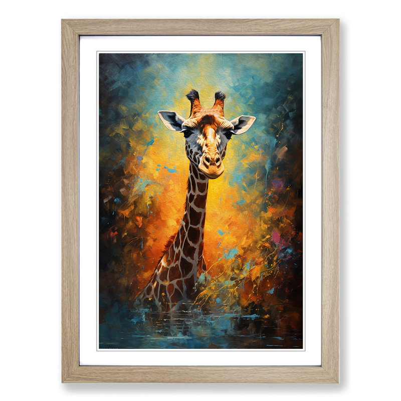 Single Picture Frame Print on Wood, Oak Framed, 34cm H x 25cm W