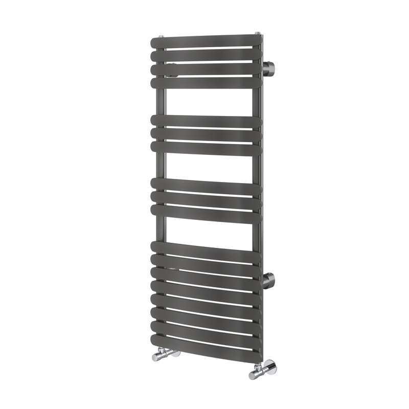 Brussel Straight Towel Rail Heated Towel Rails, 1200mm H x 500mm W, Grey Metallic