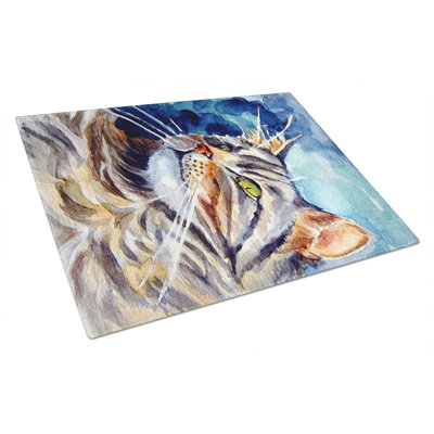 Caroline's Treasures Tempered Glass Maine Coon Sissy Cutting Board