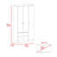 Armoire 2 portes 3 tiroirs Rowaton-1956139887
