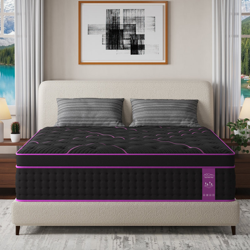 12''/14''Medium-Firm Hybrid Mattress With Gel Memory Foam Bed In A Box, 14", Queen
