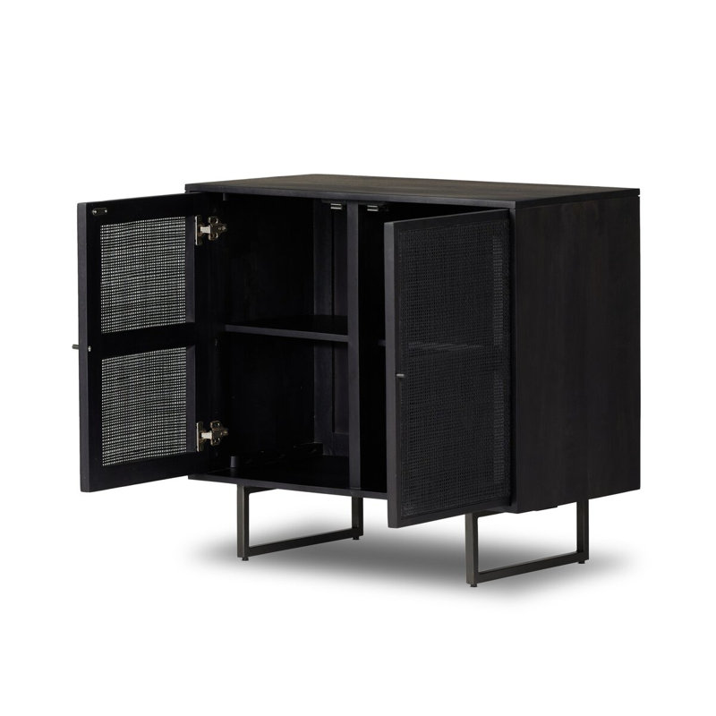 Carmel Solid Wood Accent Cabinet, Black