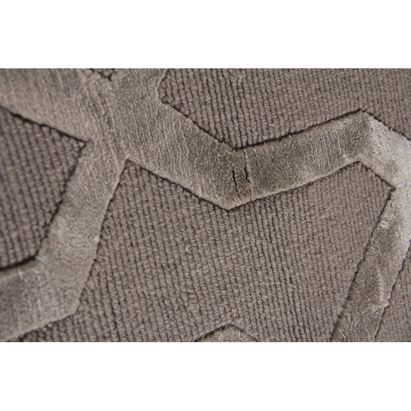 Metro-Velvet Geometric Area Rug in Taupe, Rectangle 12' x 15'