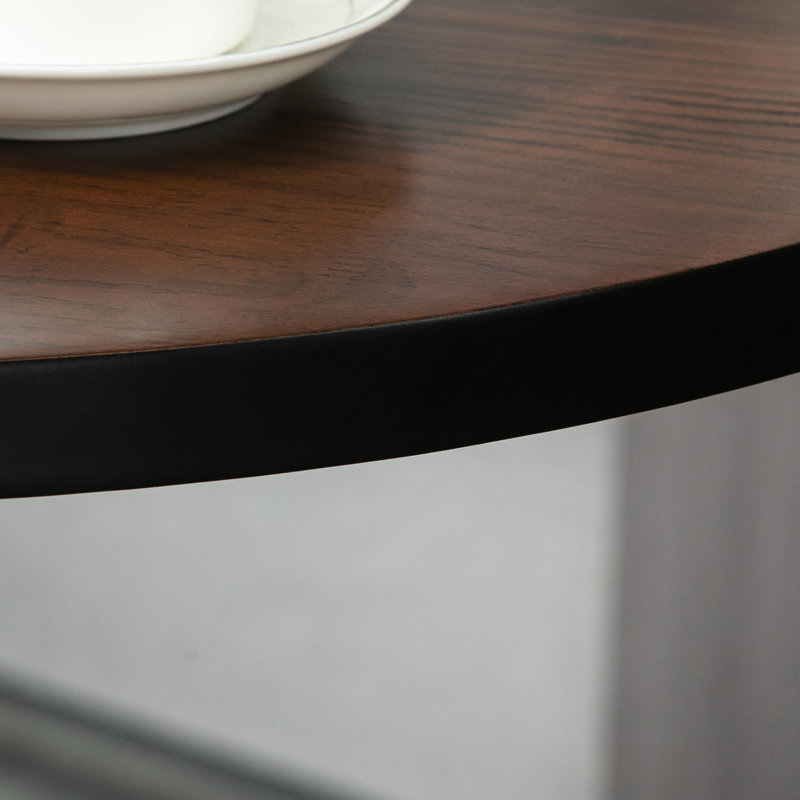 Table de bar d'une hauteur de 42 po avec cadre en bois rustique et en métal - Polyvalent pour un support bistro intérieur et extérieur