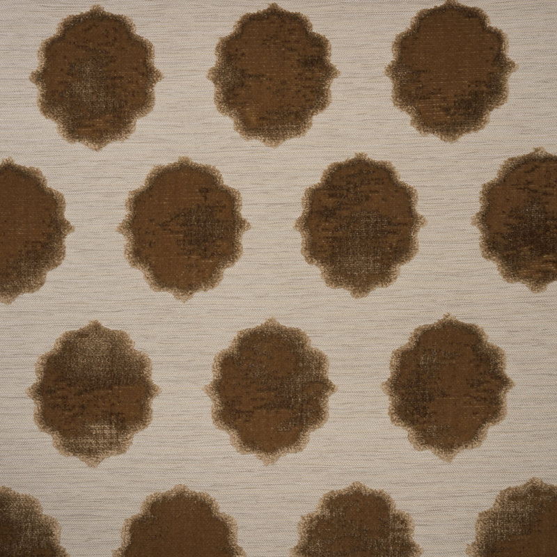 Claire - Medallion Cut Velvet Upholstery Fabric By The Yard, Taupe