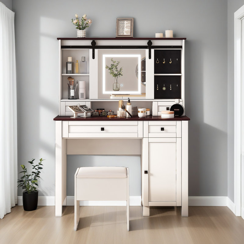 Meuble-lavabo avec miroir et lumières Farmhouse