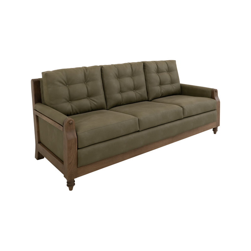 Wooden Frame & Base, Sofa, Green