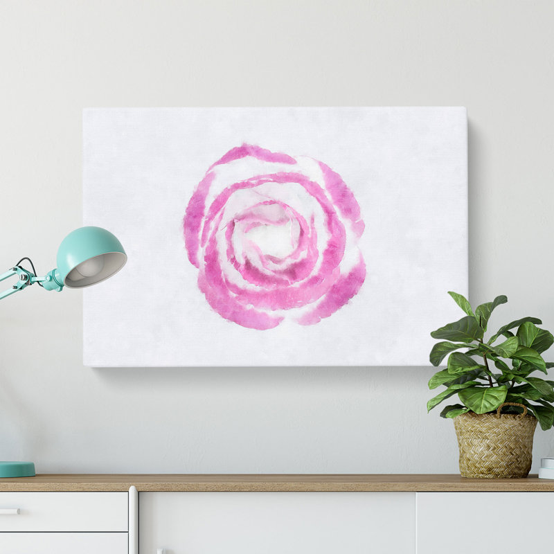 Pink Lisianthus Flower - Wrapped Canvas Painting, 60cm H x 91cm W x 3cm D