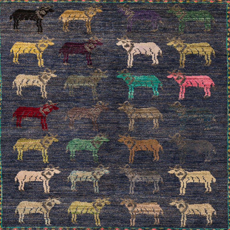 Satanta Abstract Indoor Rug, Square 4'