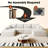 135" Corduroy Sectional Boneless Couch with Right Facing Chaise & Ottoman, No Assembly Required, U Shaped Modular Sectional Sofa, Cozy Compression Couch for Living Room, Apartment-639701395-639701407
