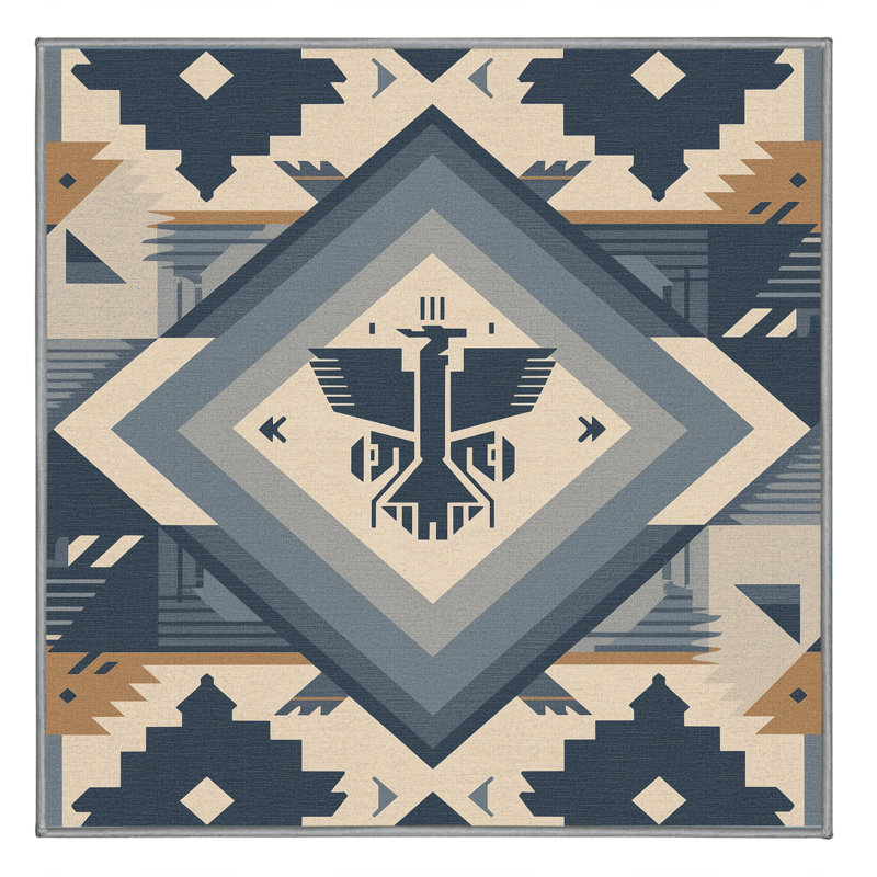 Tapis gris lavable à la machine Ottoline, Carré 6 pi