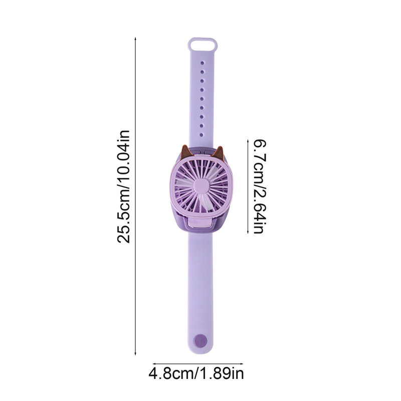 Ventilateur de poignet kbndieu. Ventilateur de charge USB de bureau ou portable à deux fonctions avec trois vitesses de vent et lumières colorées