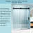60" W X 76" H Shower, Tempered Glass, Matte Black, Modern Shower Accessory Door, W, 1/4" Single Sliding