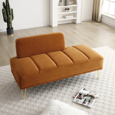 Banc rembourré en velours Gudren