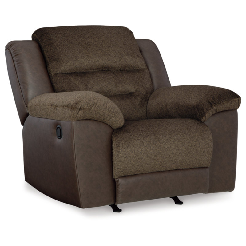 Brown Faux Leather Contemporary Recliner Chair