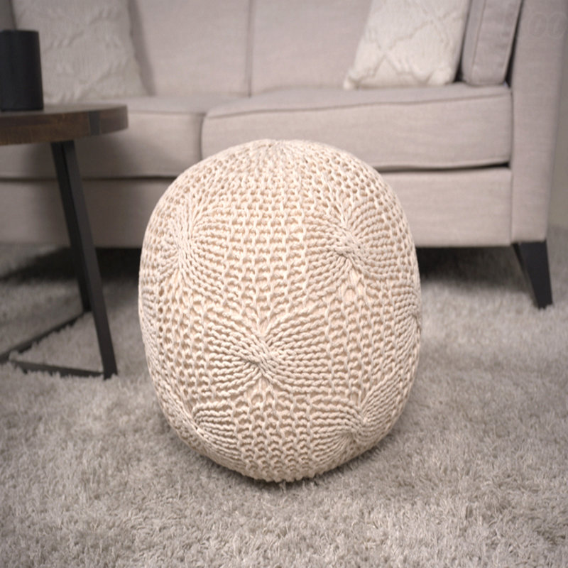 Repose-pieds rembourré en coton, Beige