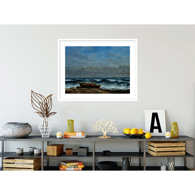 «The Stormy Sea or The Wave» par Gustave Courbet, impression giclée encadrée, H 32,39 po x l 41,5 po