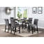 Table rectangulaire en bois naturel avec tablette de rangement et garniture cloutée Modern Modern-1568948608