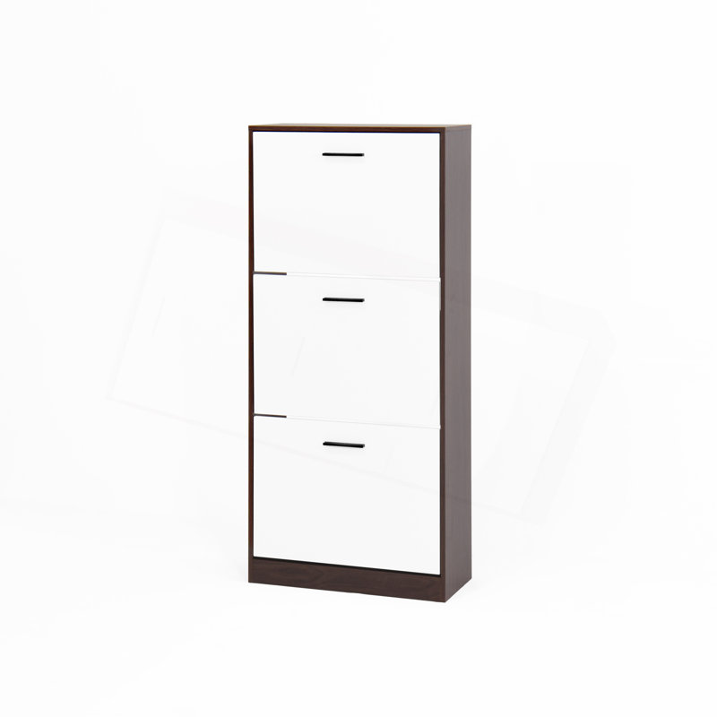 Armoire de rangement pour chaussures étroite étroite avec 3 tiroirs rabattables, organisateur peu encombrant pour le vestibule et le couloir