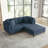 Seemab 3 - Piece Upholstered Navy Corduroy Modular Sectional with Pillow Back and Removable Ottoman-290914752