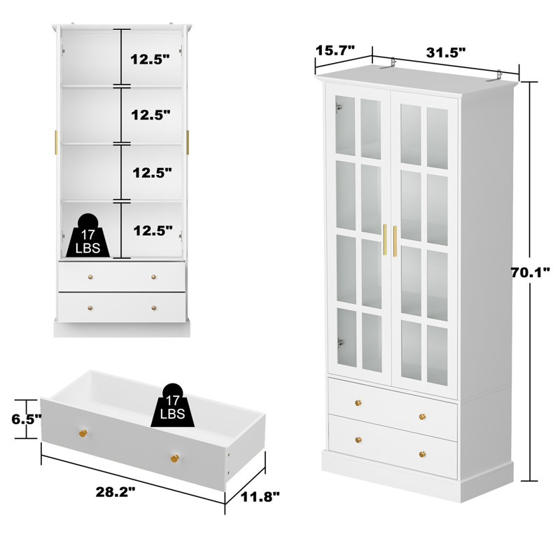 Bettyjane Storage Bookcase, White