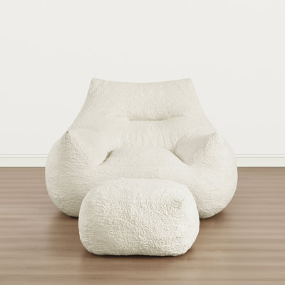 Extra-Wide Bean Bag Chair With Ottoman